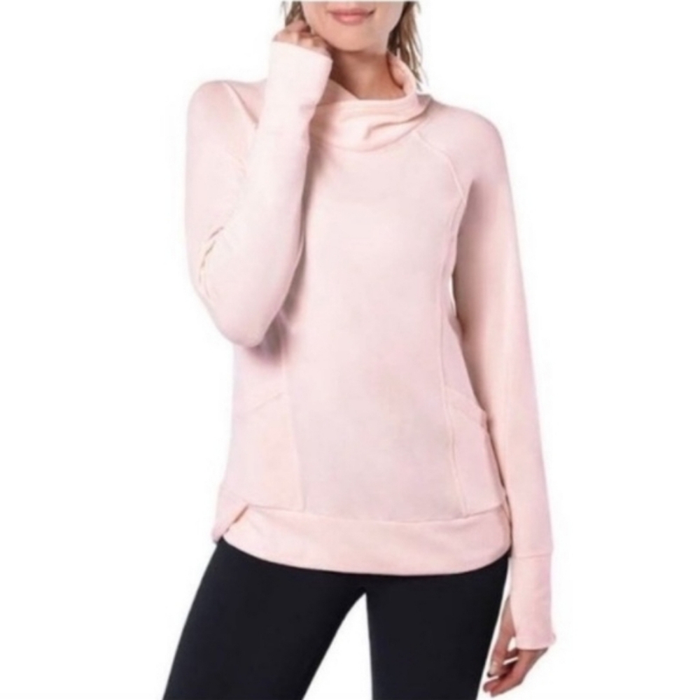 XL Yogalicious Pink Pullover Sweater with Pockets